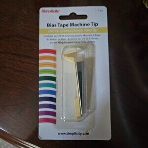BRAND NEW SIMPLICITY 3/8" BIAS TAPE MACHINE TIP SINGLE FOLD